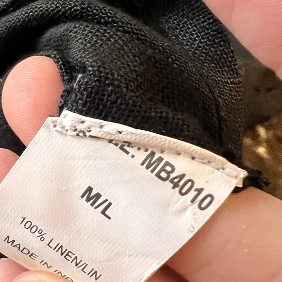 MONDAY SWIMWEAR Black Linen‎ Sorrento Caftan Coverup Size M/L NWT - Picture 12 of 12